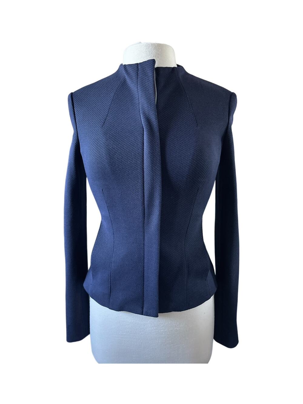 Theory Sculpted Twill Jacket Quiet Luxury Business Minimalist Navy Size P (XS)
